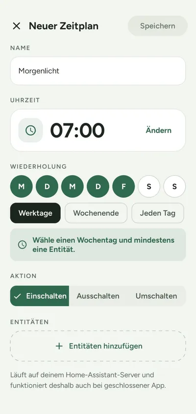 Neuer Zeitplan